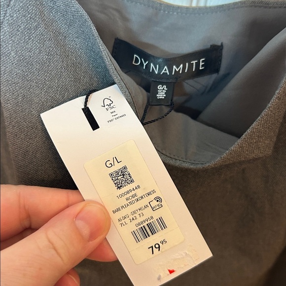 Dynamite Pleated Skort Mini Dress grey size large - Picture 5 of 10